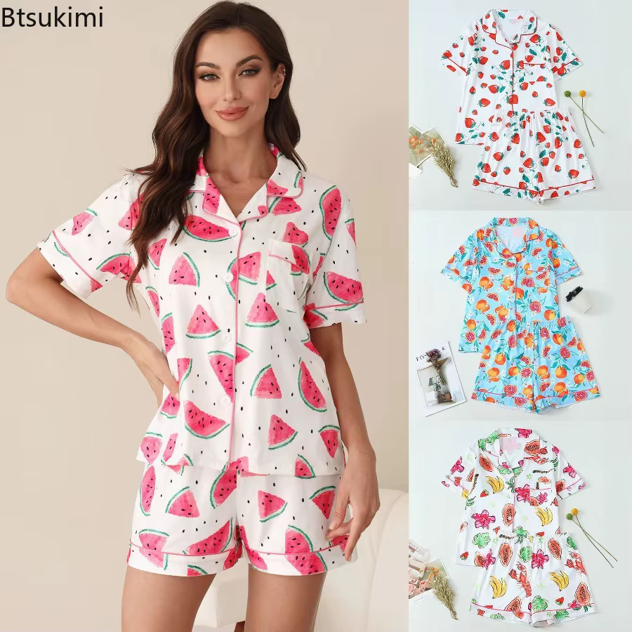 Ensemble pyjama imprimé fruits pour femmes