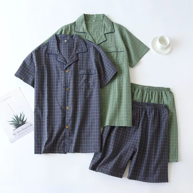 Short homme Pyjama costume pour l'été mince à manches courtes