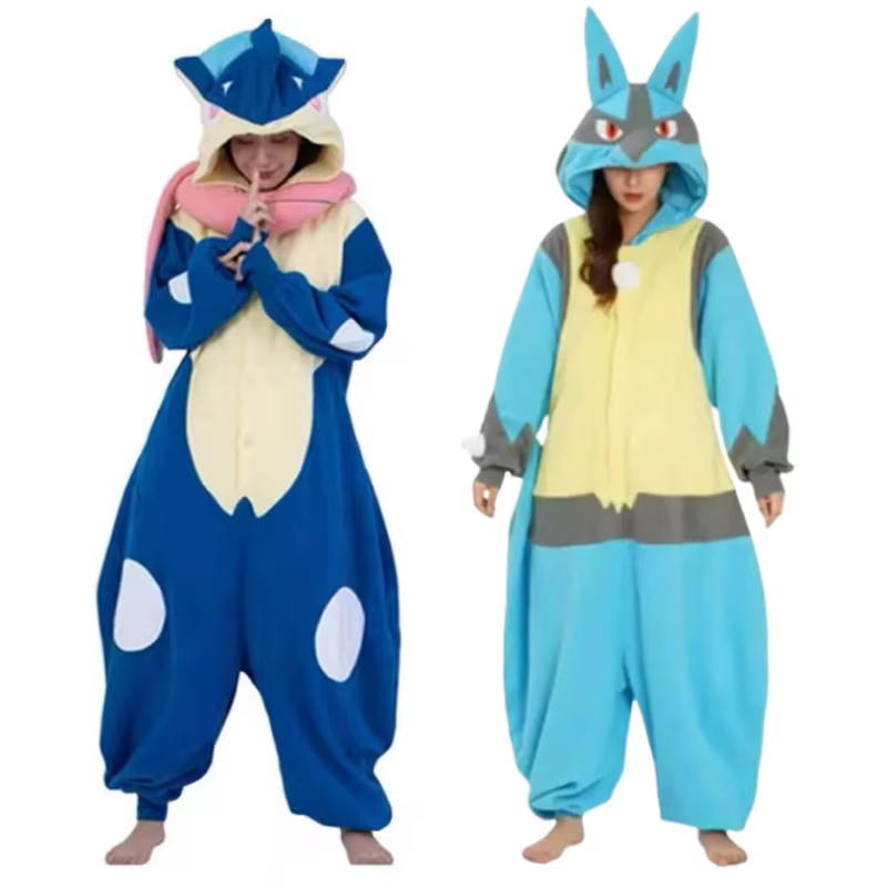 Greninja Onesie Kigurumi Lucario Pyjamas Adulte Cosplay Costume Unisexe Anime Pijamas Halloween