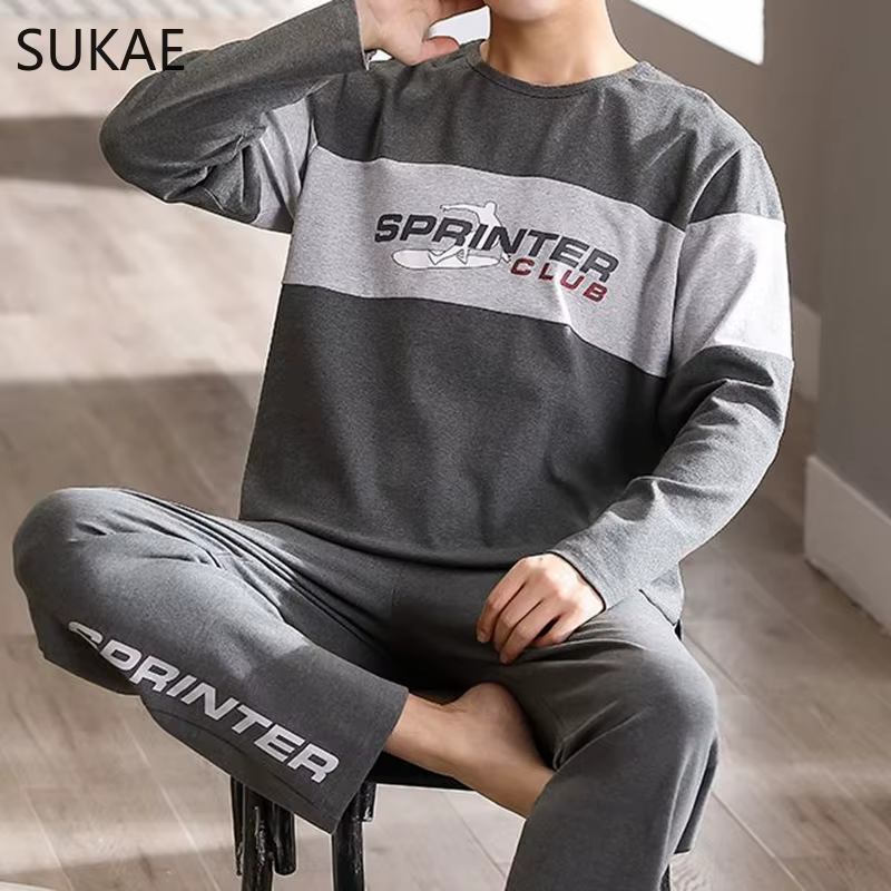 Ensemble pyjama sportif pour hommes automne hiver nouveau Pijama en coton doux pour homme grande taille 3XL 4XL Pyjamas