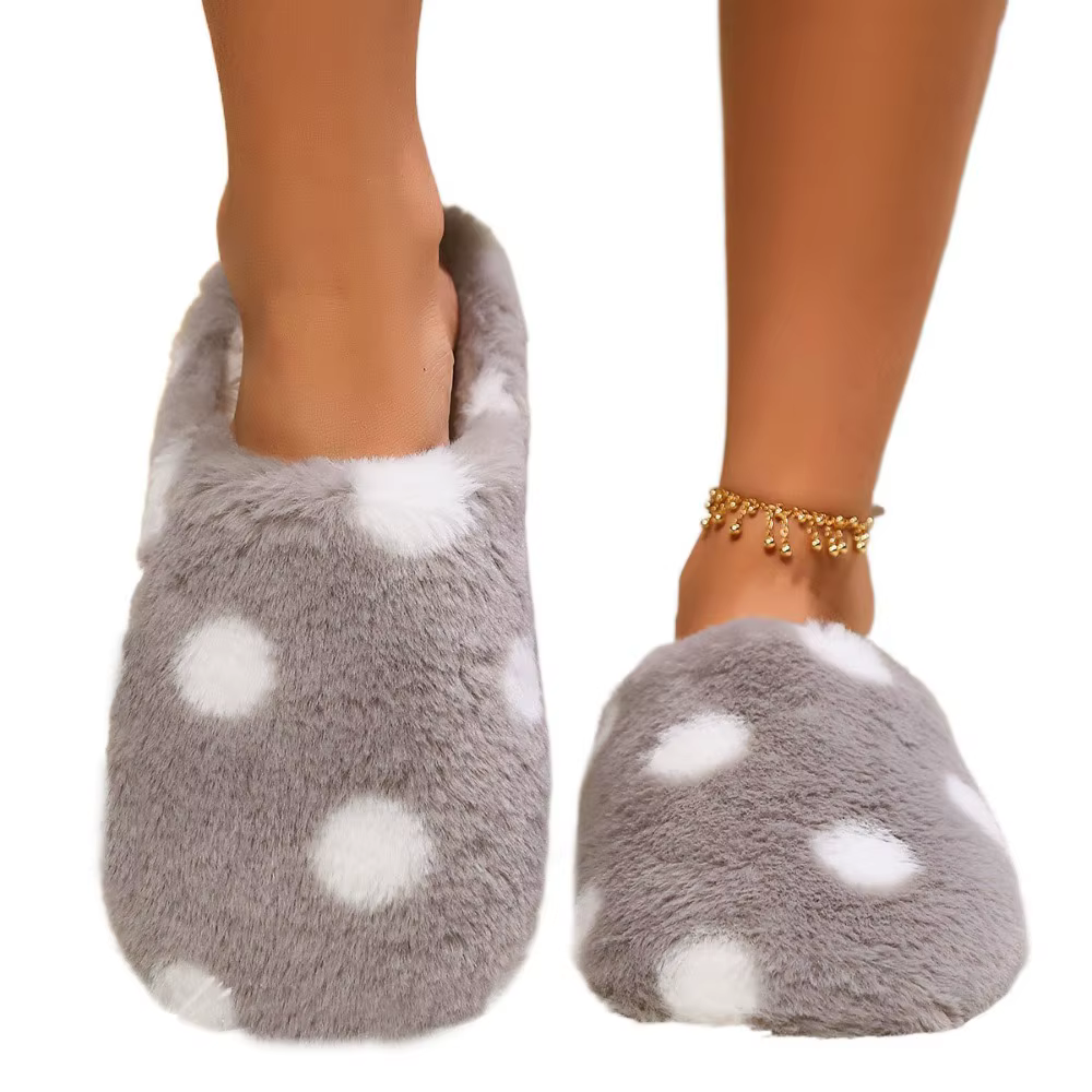 Pantoufles coulissantes en peluche à semelle souple