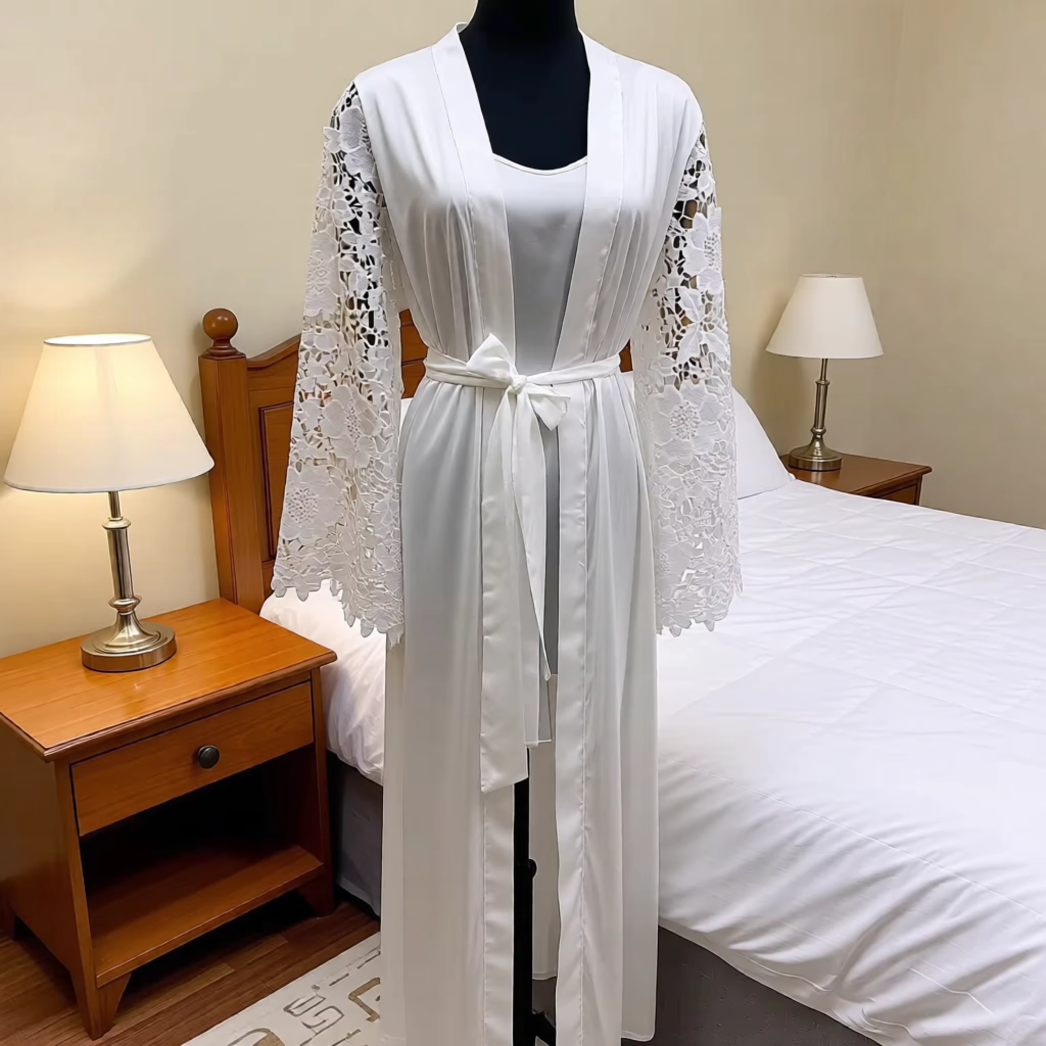 Robe de mariée longue en soie luxueuse