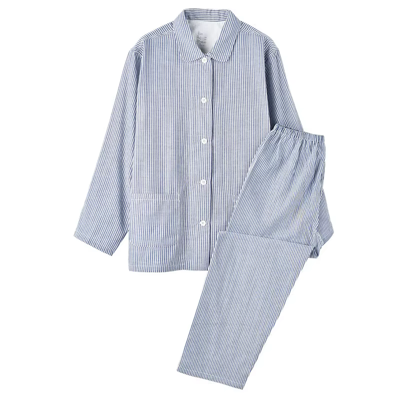 Décontracté 100% coton à manches longues Pijamas femmes revers chemise pantalon costume printemps automne Pyjamas femme