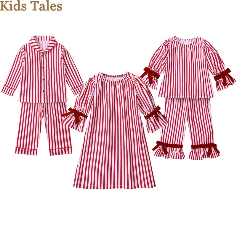 100% coton mode enfants pyjamas ensembles