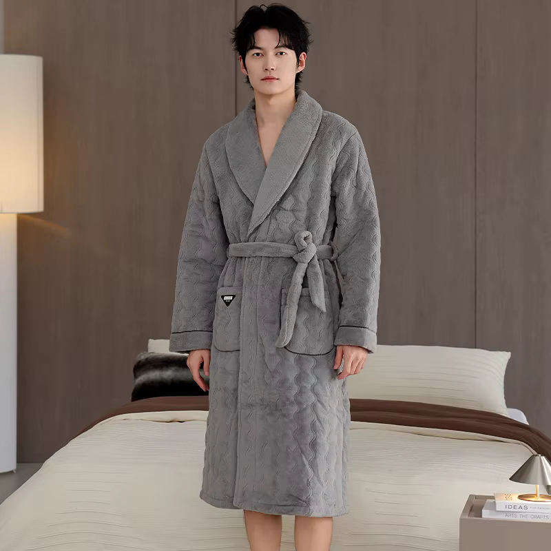Peignoir en coton à 3 couches de haute qualité pour homme