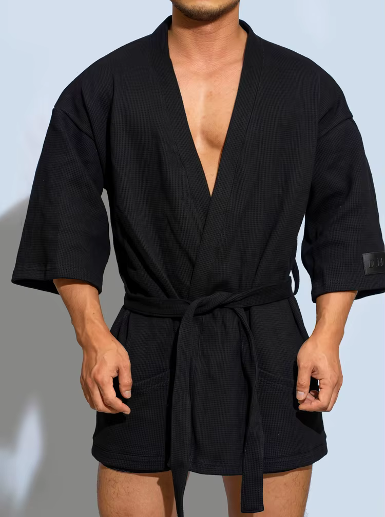 Peignoir pour hommes mode basique Modal confortable 100% coton pyjama mâle décontracté maison Robes de bain