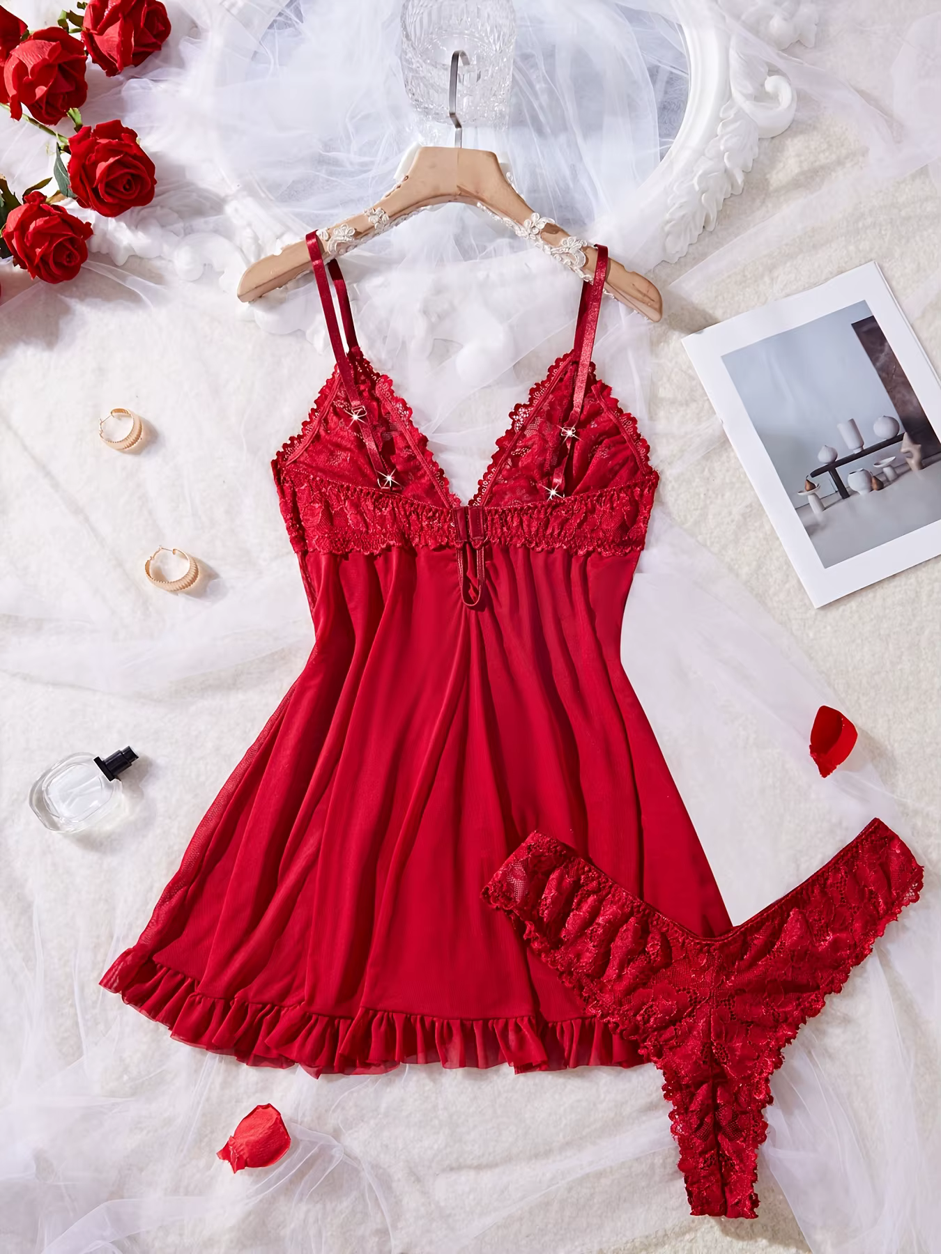 Ensemble de Lingerie Sexy en dentelle pour femmes