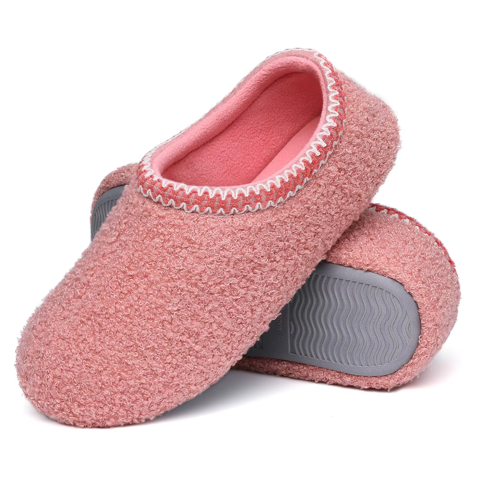 Shevalues hiver moelleux chaussons pour femmes Teddy polaire chambre chaussette chaussures avec semelle en caoutchouc