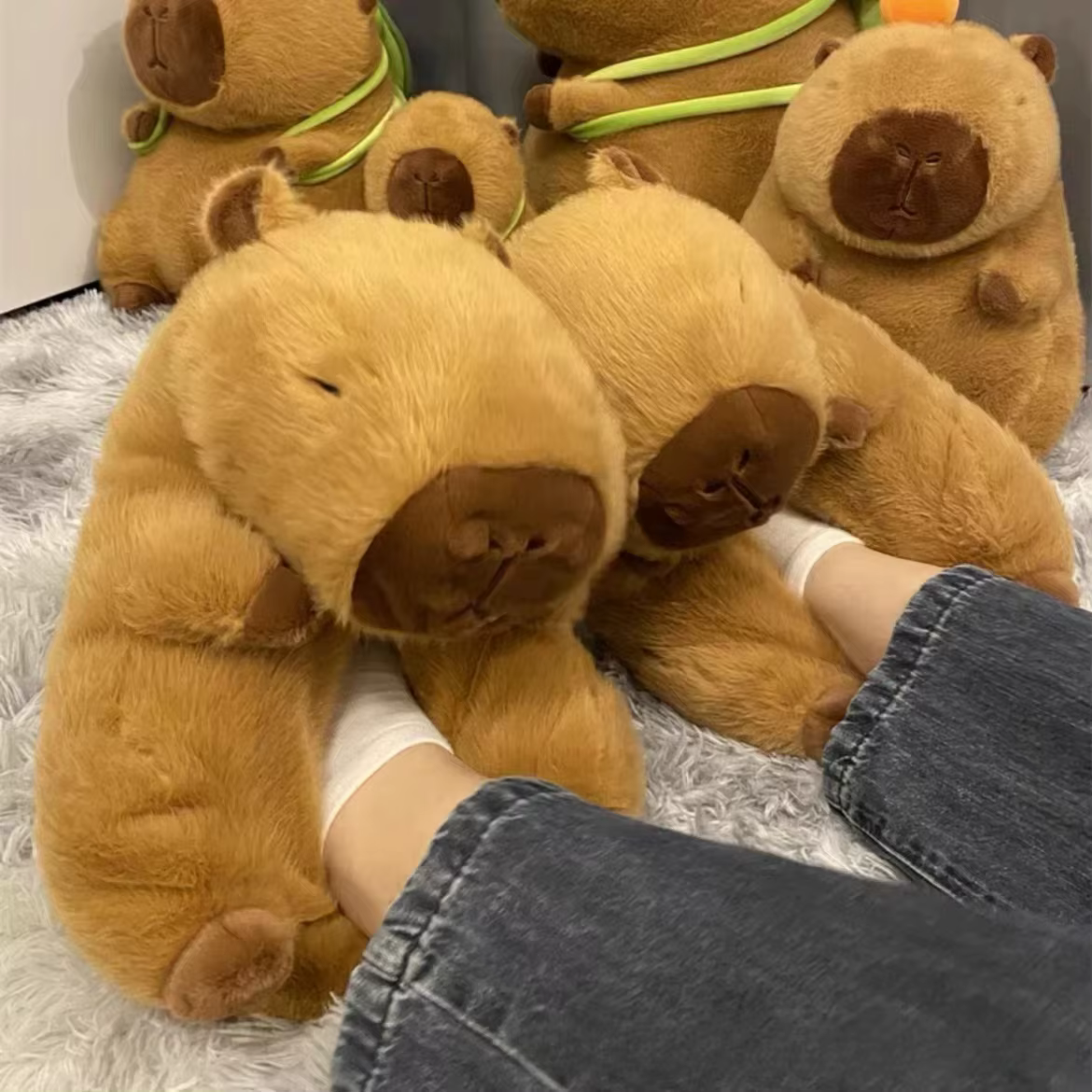 Pantoufles chaudes en peluche ours en peluche