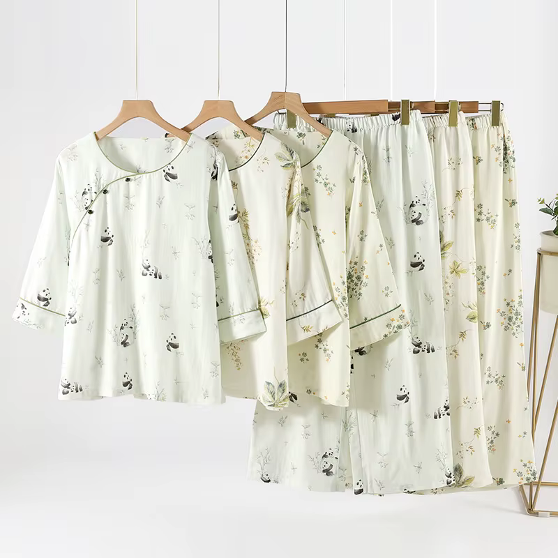 Pyjama en gaze de coton de bambou pour femmes