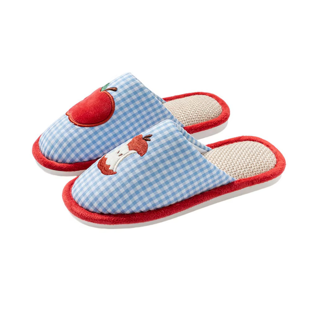 Kawaii – pantoufles en lin pour maison de fraises