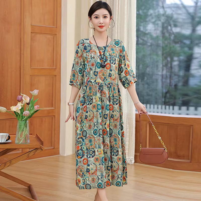 5XL chemises de nuit pour femmes salon pyjamas robe grande taille coton rayonne moyen âge mère