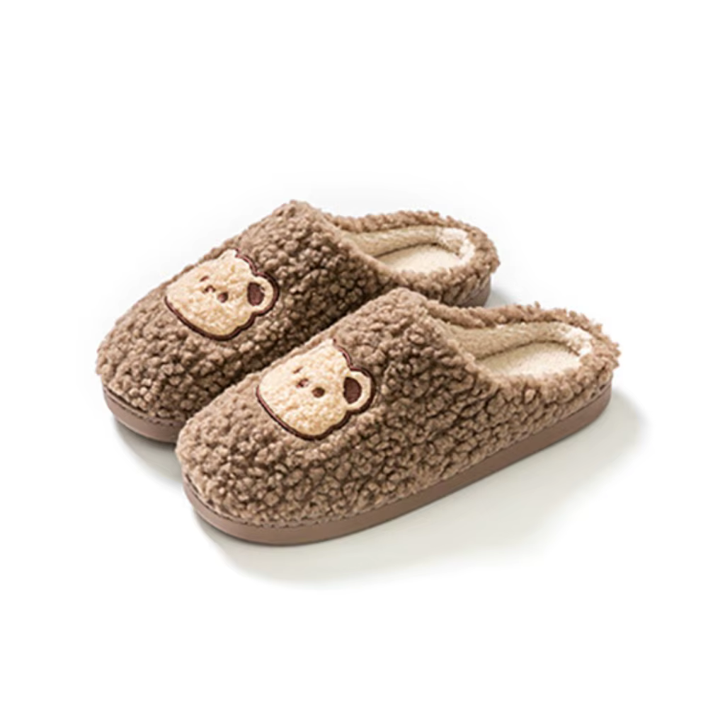 Pantoufles ours en peluche décontractées et mignonnes