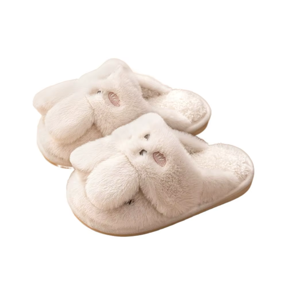 Pantoufles confortables en peluche de lapin