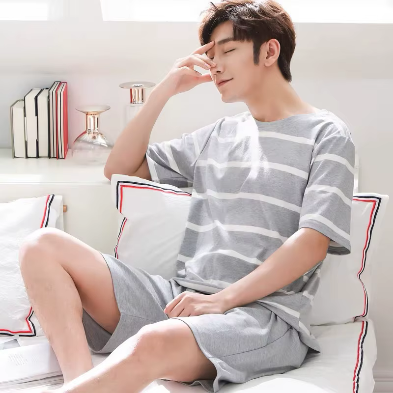 Ensemble pyjama d'été pour hommes: haut à manches courtes et Short