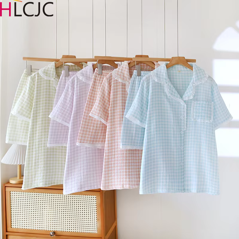 Pyjama en coton de gaze fine pour femmes