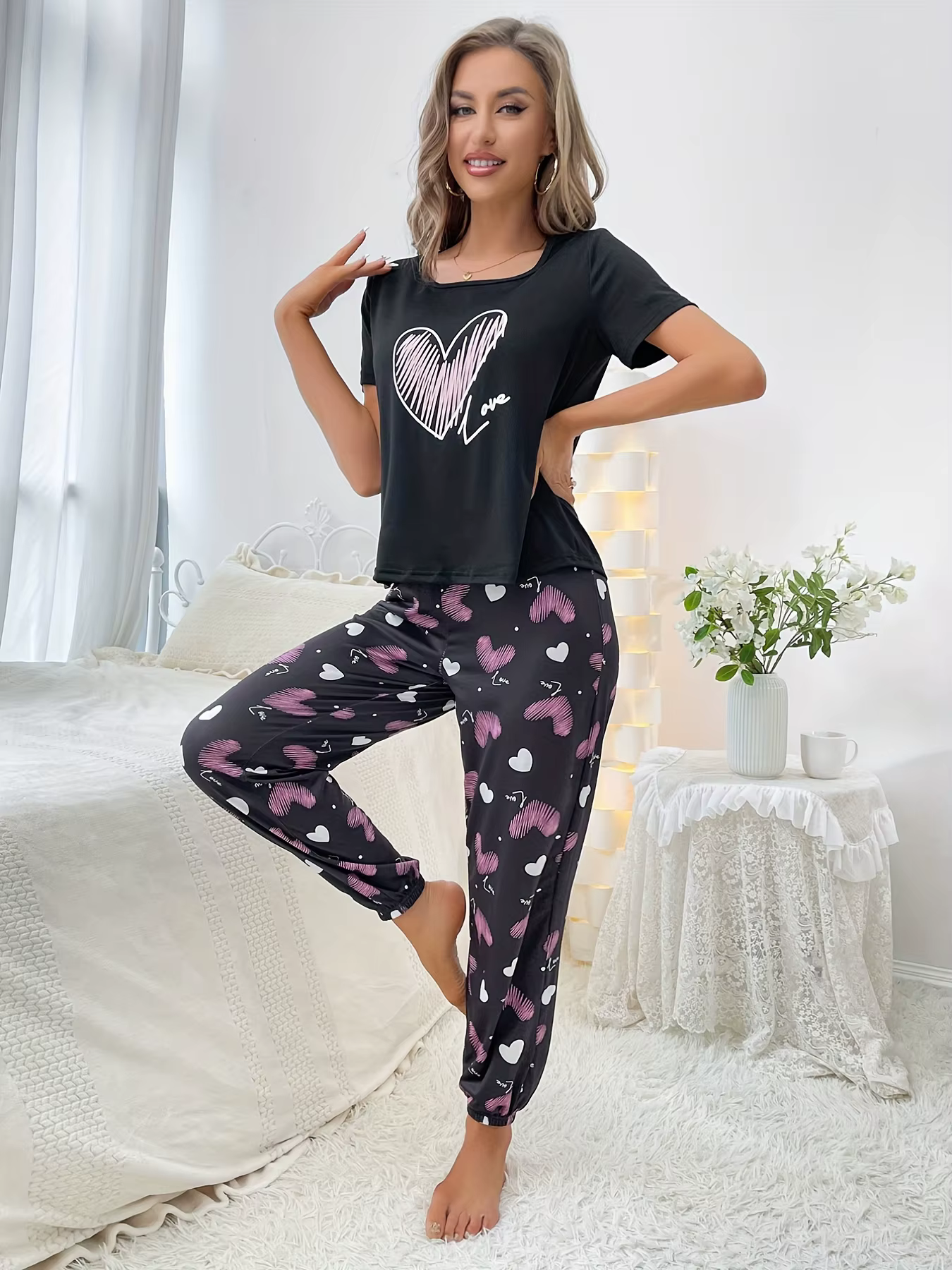 Pyjama à manches courtes pour femmes
