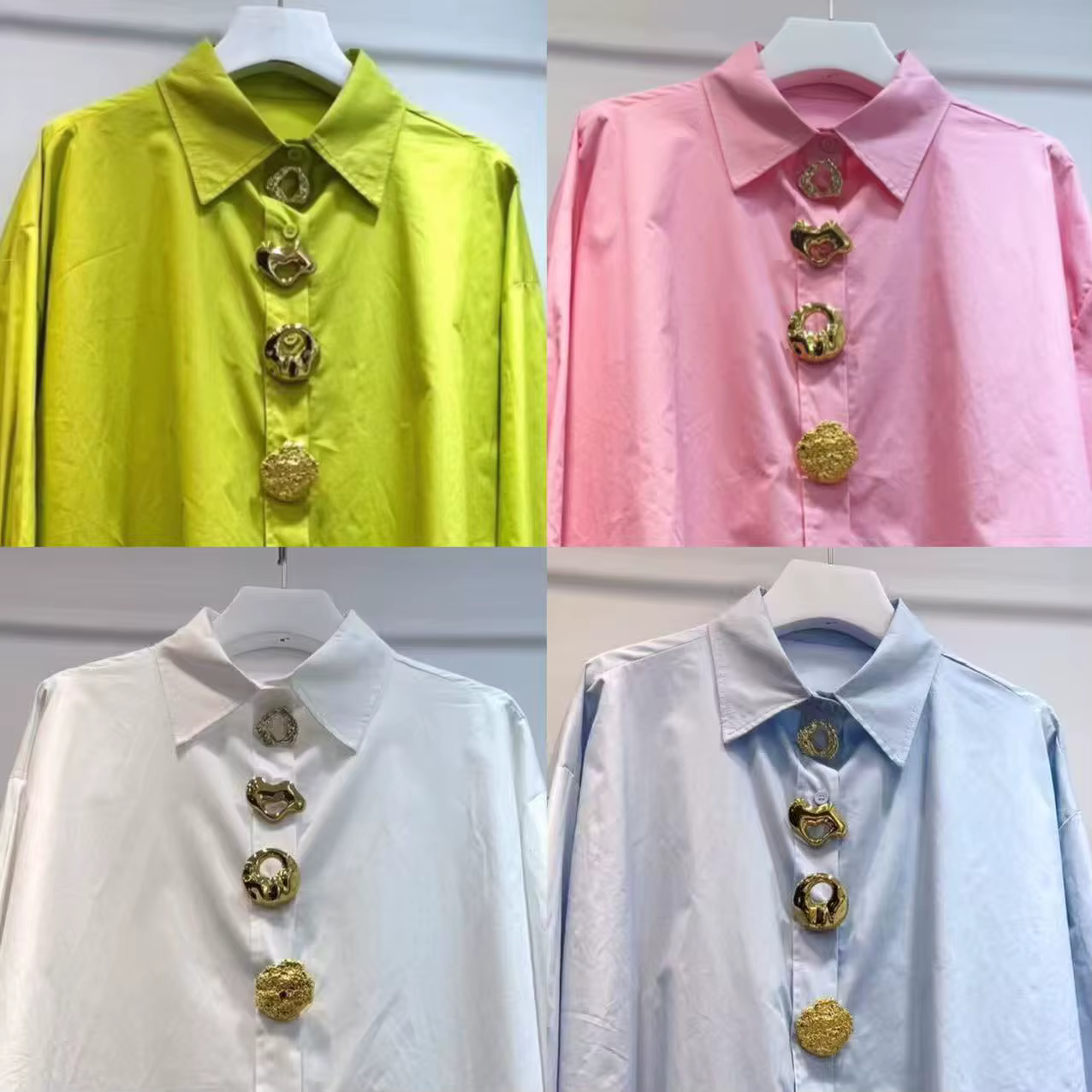 Marque de luxe Design surdimensionné coton mi-long chemises et chemisiers femmes à manches longues simple boutonnage haut femme Blouse vêtements
