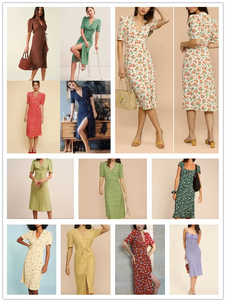 Robe mi-longue en viscose pour femmes