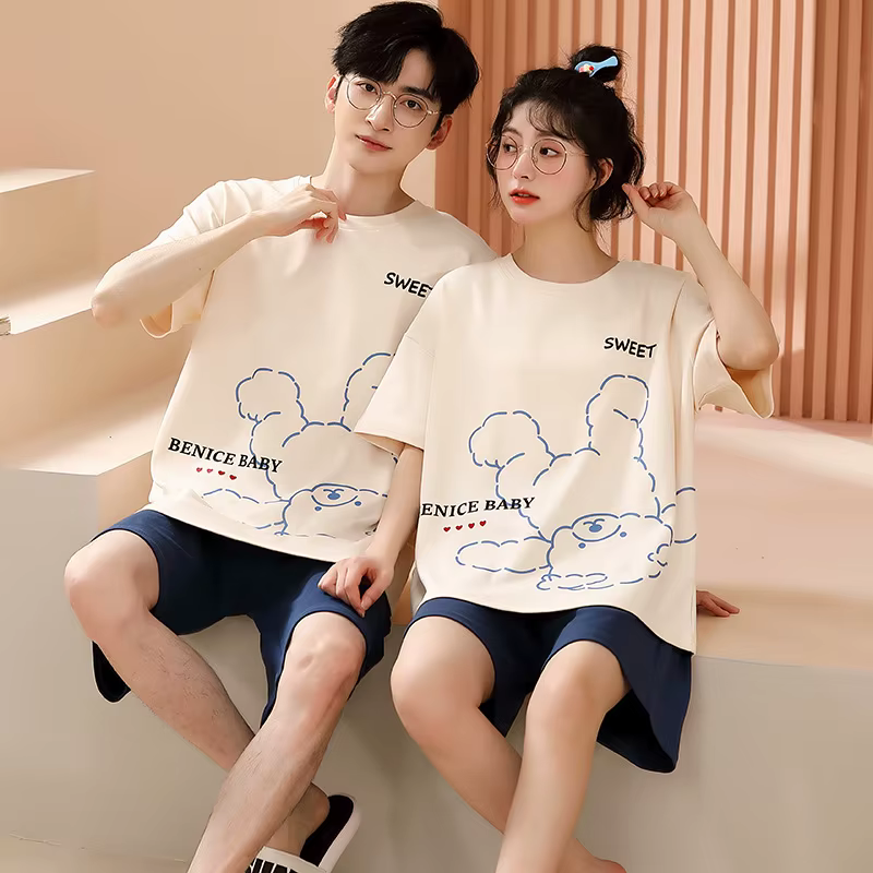 Ensemble pyjama en coton pour amoureux