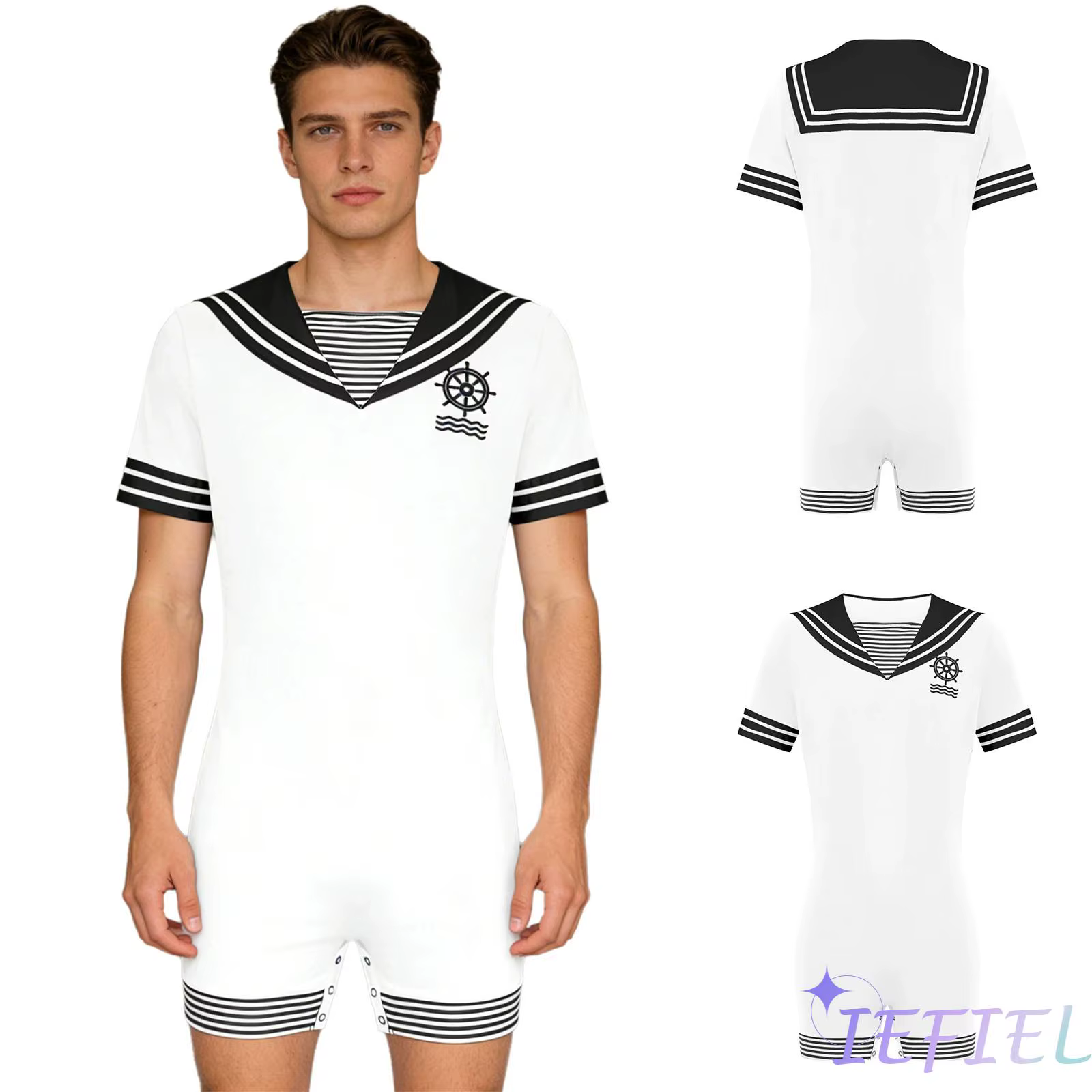 Combinaison de pyjama pour homme style marin