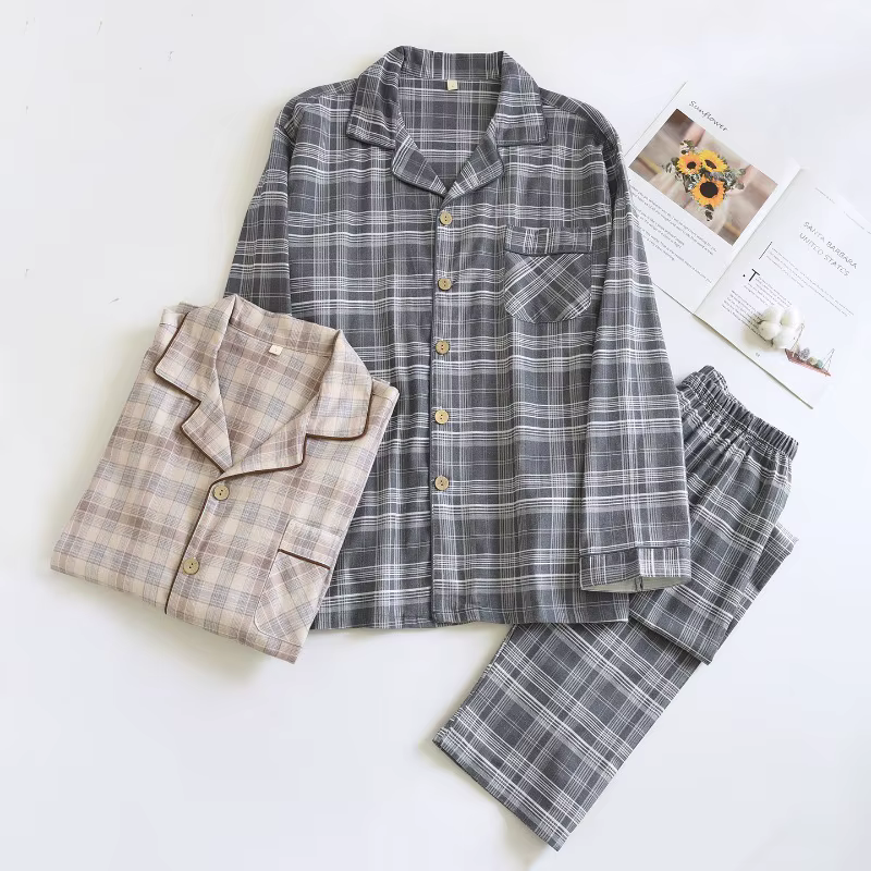 Ensemble pyjama 100% coton gaze pour hommes