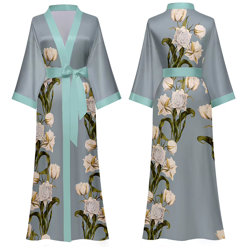 Peignoir d'été imprimé floral