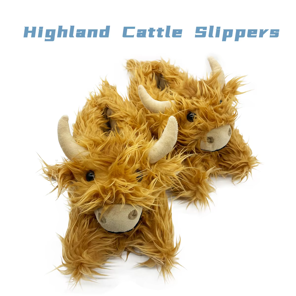 Highland vache mode pantoufles hiver moelleux bétail en peluche pantoufle femmes écossais
