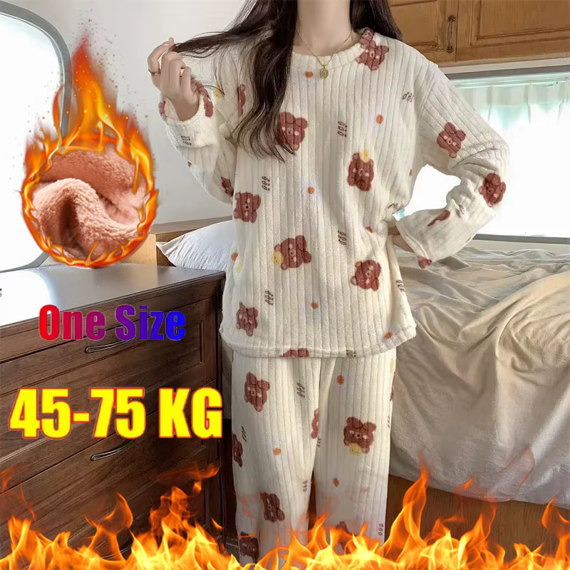Ensemble de pyjama en velours corail pour femmes