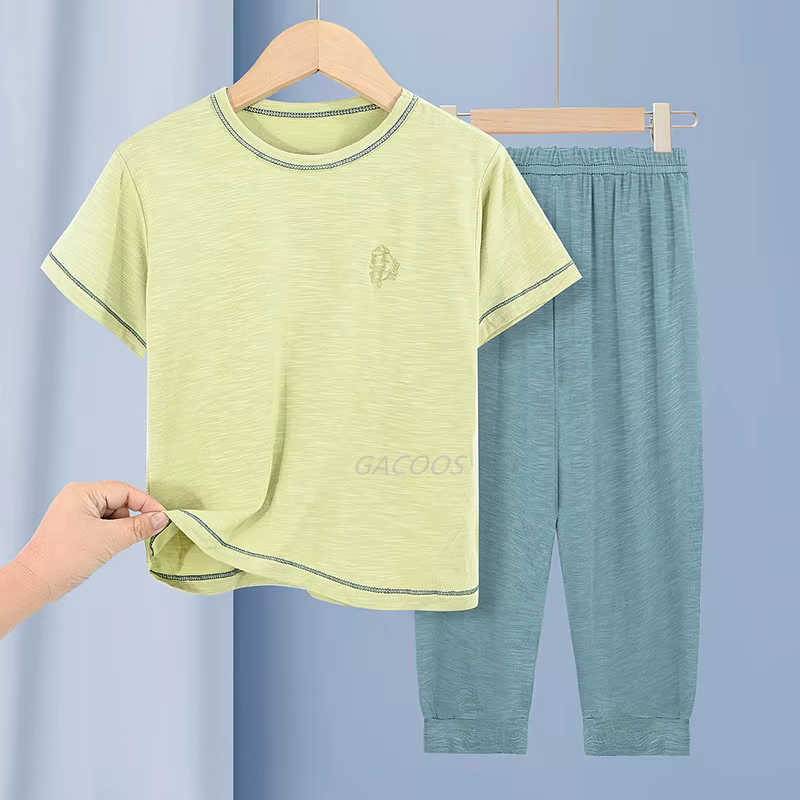 Gros Garçons Filles Ensembles de Pyjamas Coton Enfants