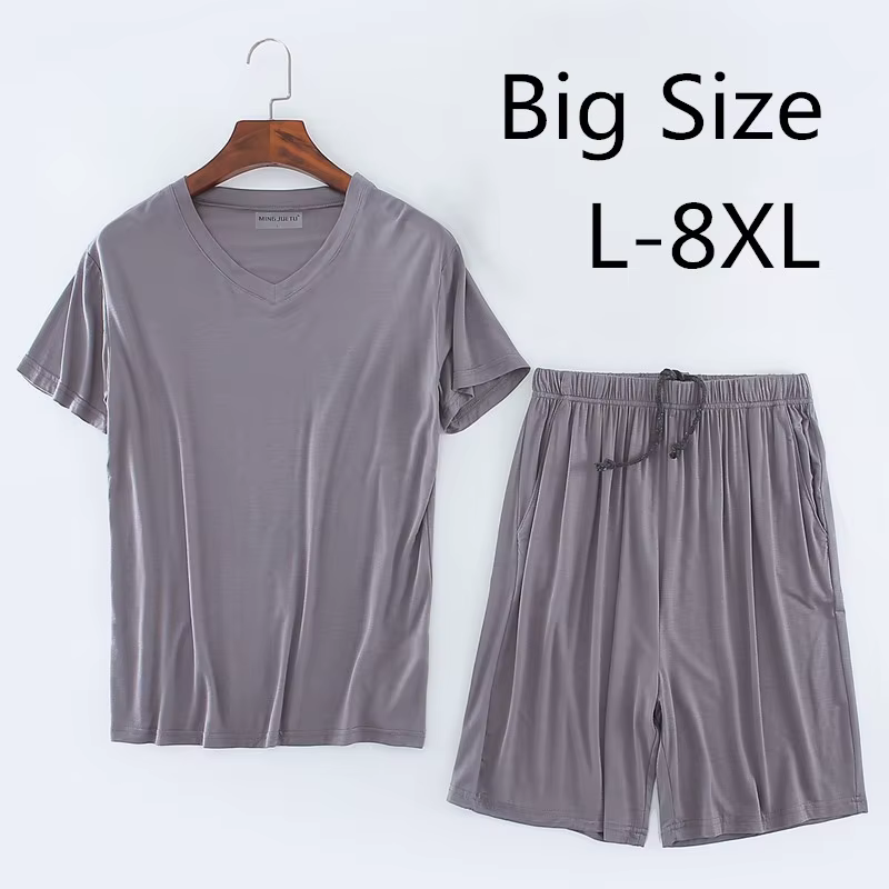 Grande taille pyjamas ensemble homme Modal vêtements de nuit