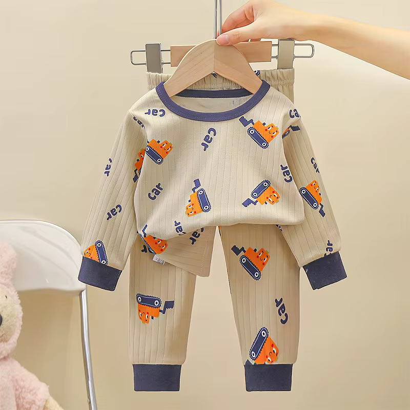 Ensemble de pyjama en coton doux à manches longues pour garçons