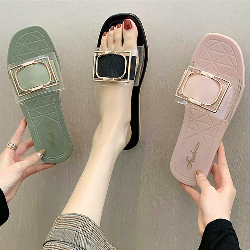 Pantoufle femme mignon été nouveau 2025 pantoufles bas plat confortable paillettes plage