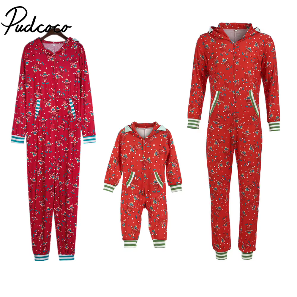 Combinaison pyjama de noël assortie pour la famille