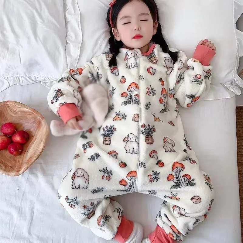 Dessin animé flanelle polaire enfants vêtements de nuit pour bébé