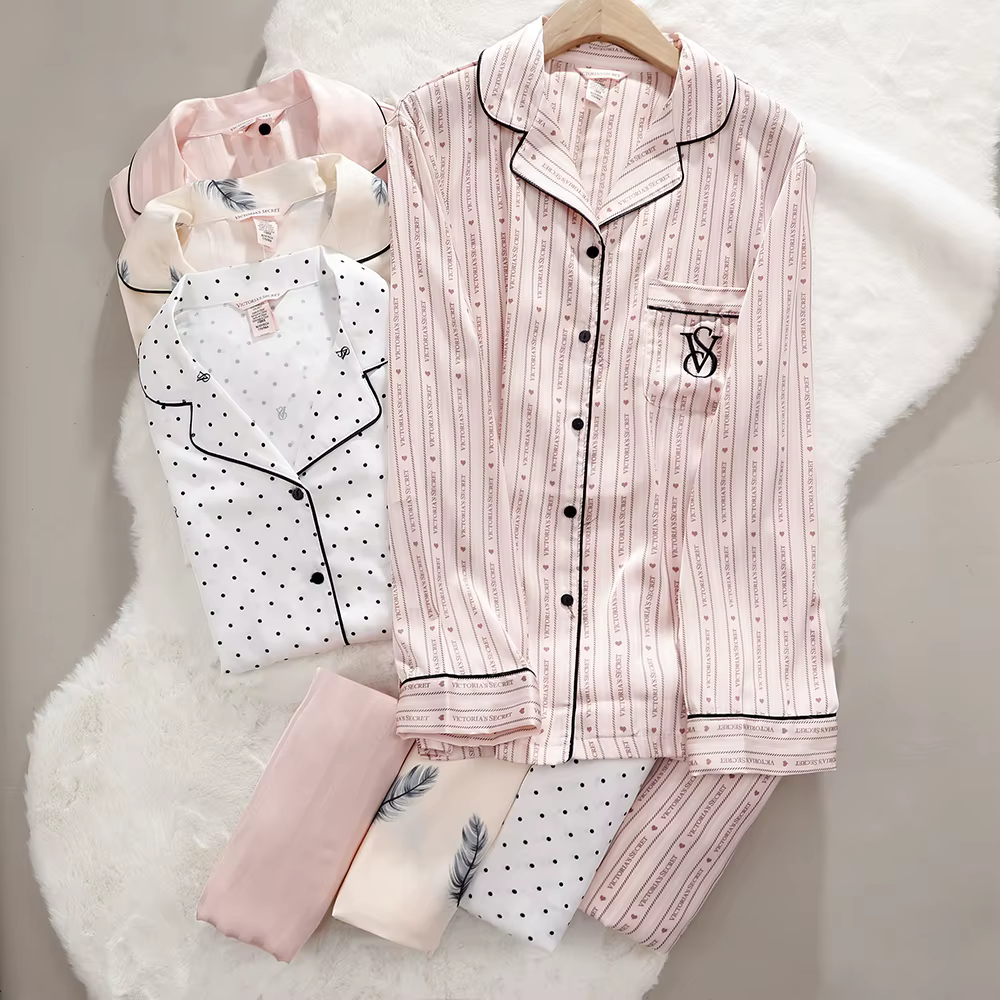 Ensemble de pyjama en satin de soie pour femmes Victoria's Secret
