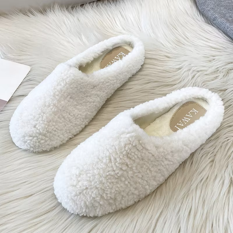 Pantoufles d'hiver 2026 en laine pour femme