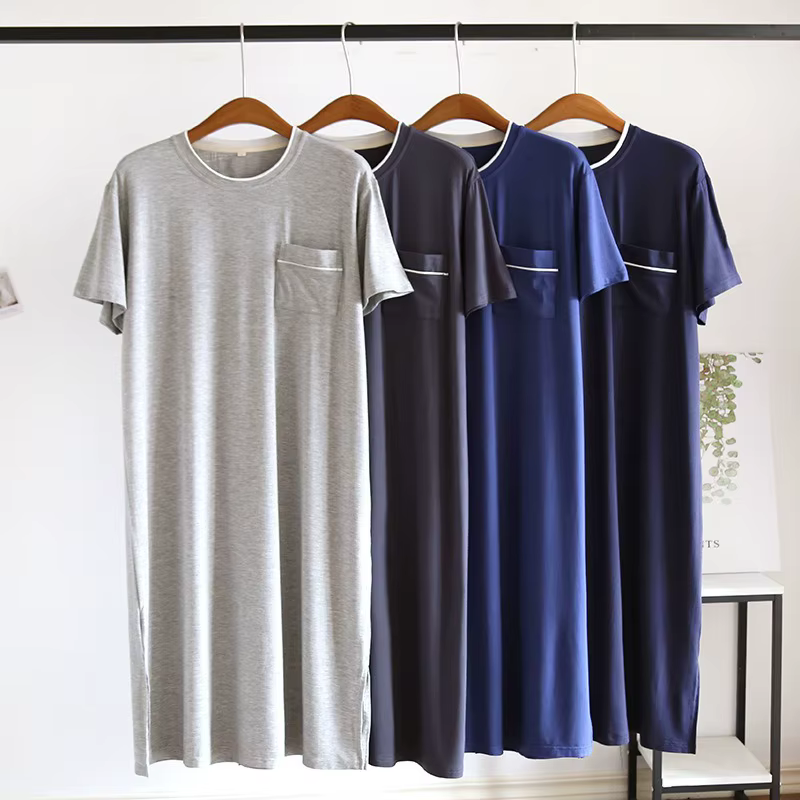 Chemise de nuit une pièce à manches courtes pour hommes