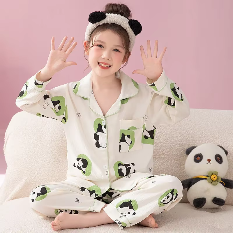 Pyjama de dessin animé à manches longues pour filles