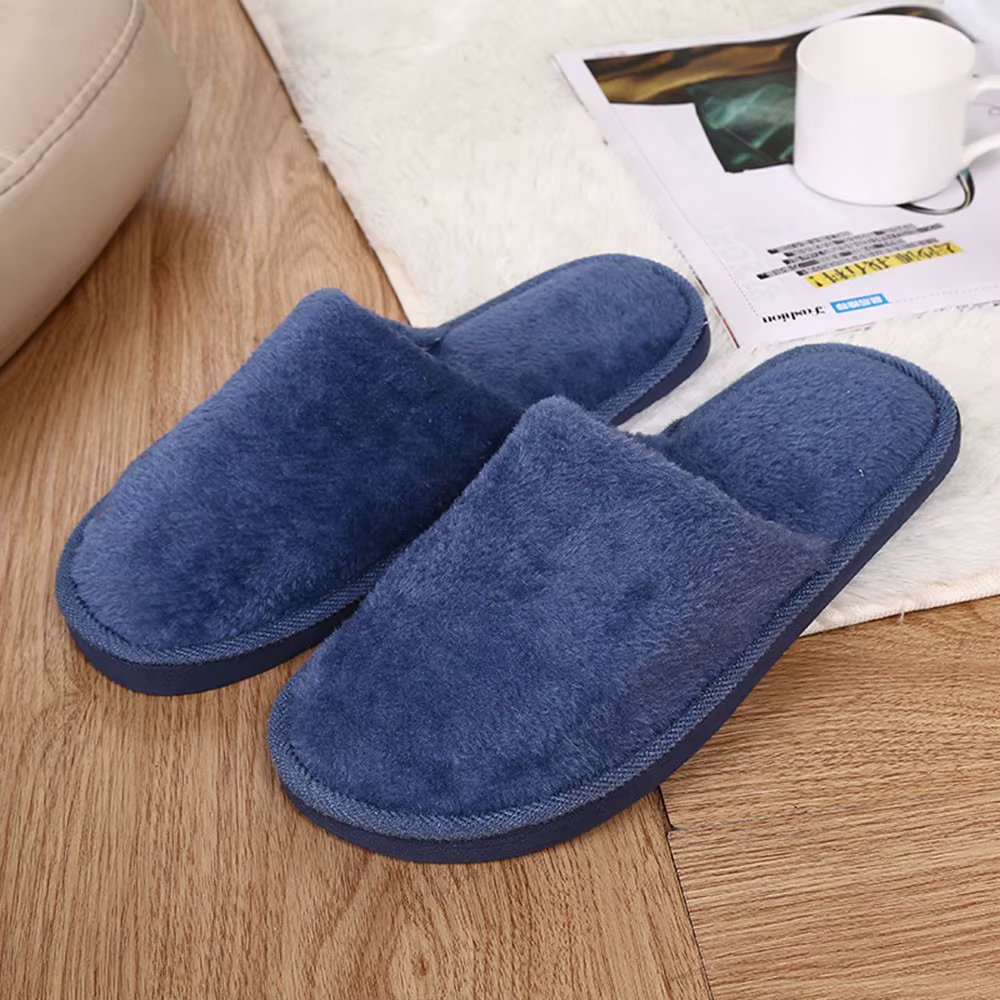 Pantoufles d'hiver chaudes en peluche pour hommes