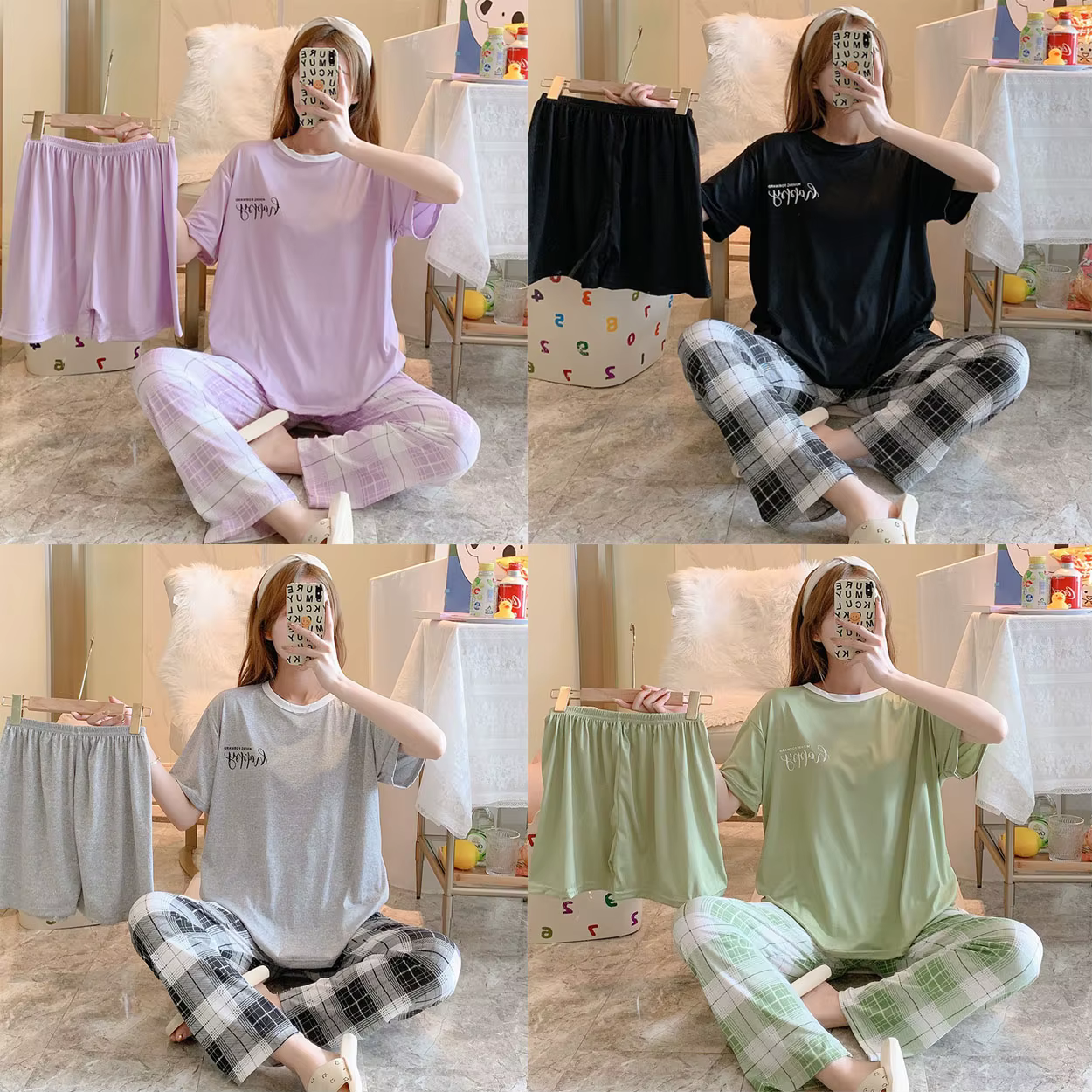 Pyjama trois pièces d'été pour femmes