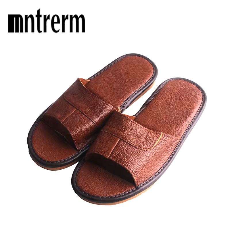 Pantoufles en cuir pour hommes