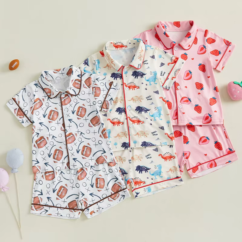 Ensemble pyjama 2 pièces pour enfants filles et garçons