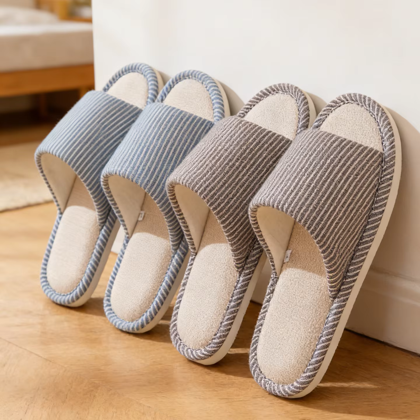 Chaussons en lin antidérapants pour hommes