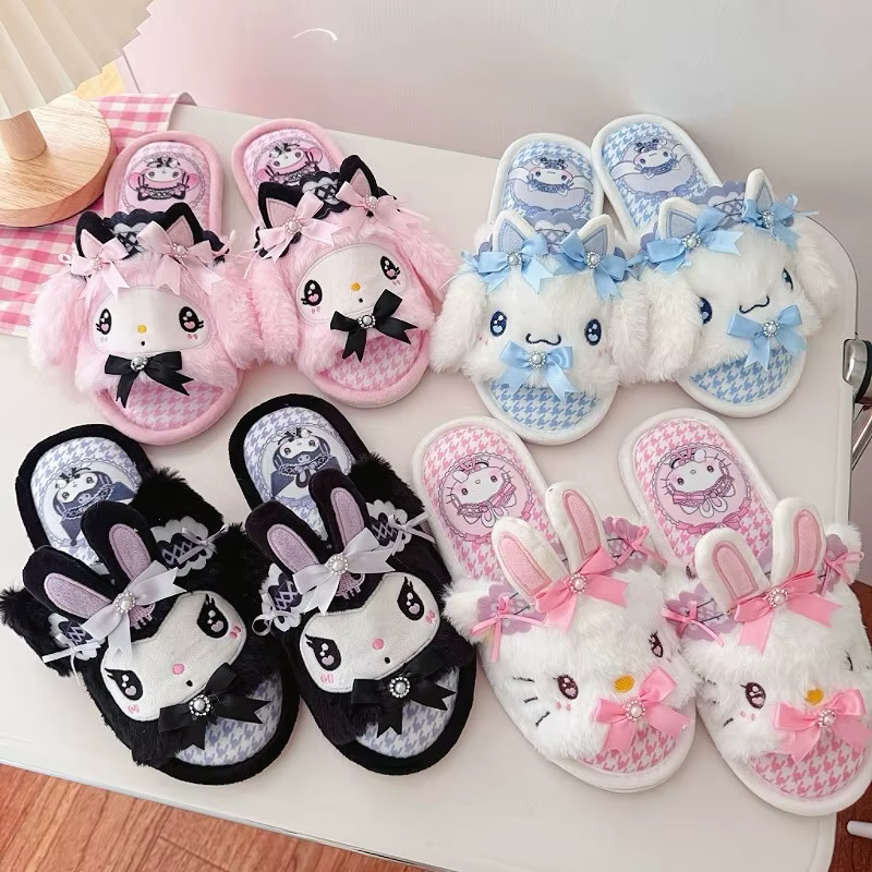 Pantoufles Lolita de dessin animé pour filles