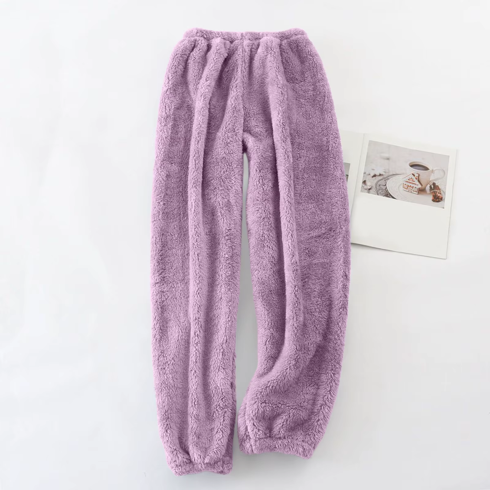 Pyjamas pantalons pour femmes chaud hiver couleur unie vêtements de nuit