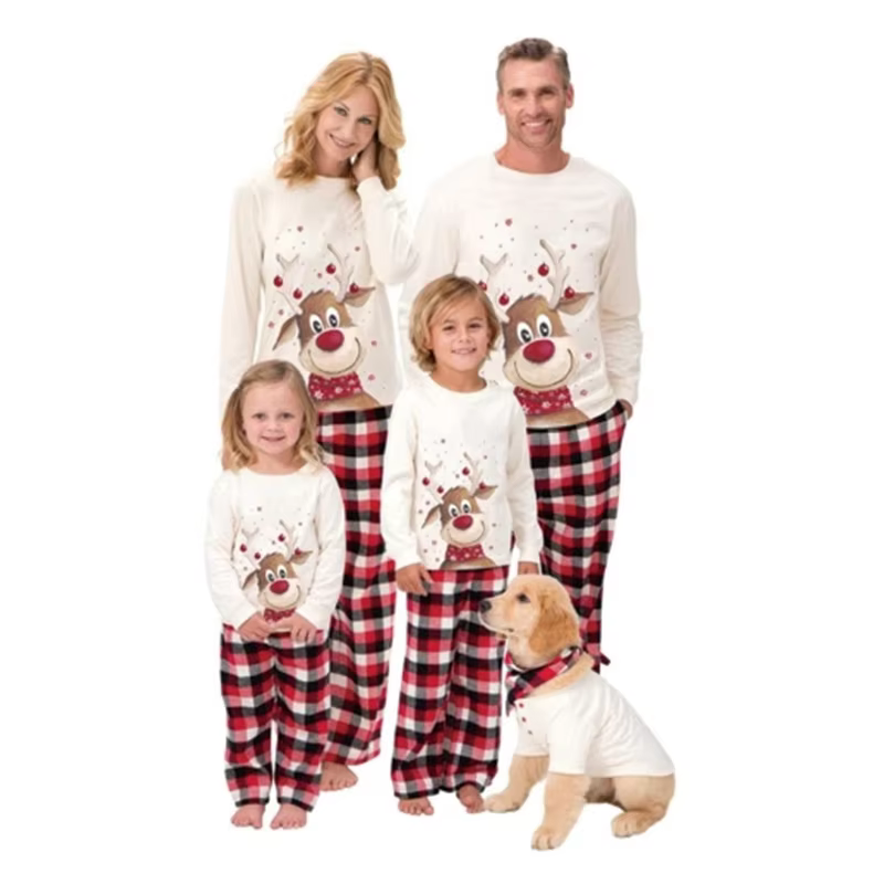 Noël famille pyjamas ensemble adulte enfant vêtements de nuit 2 pièces