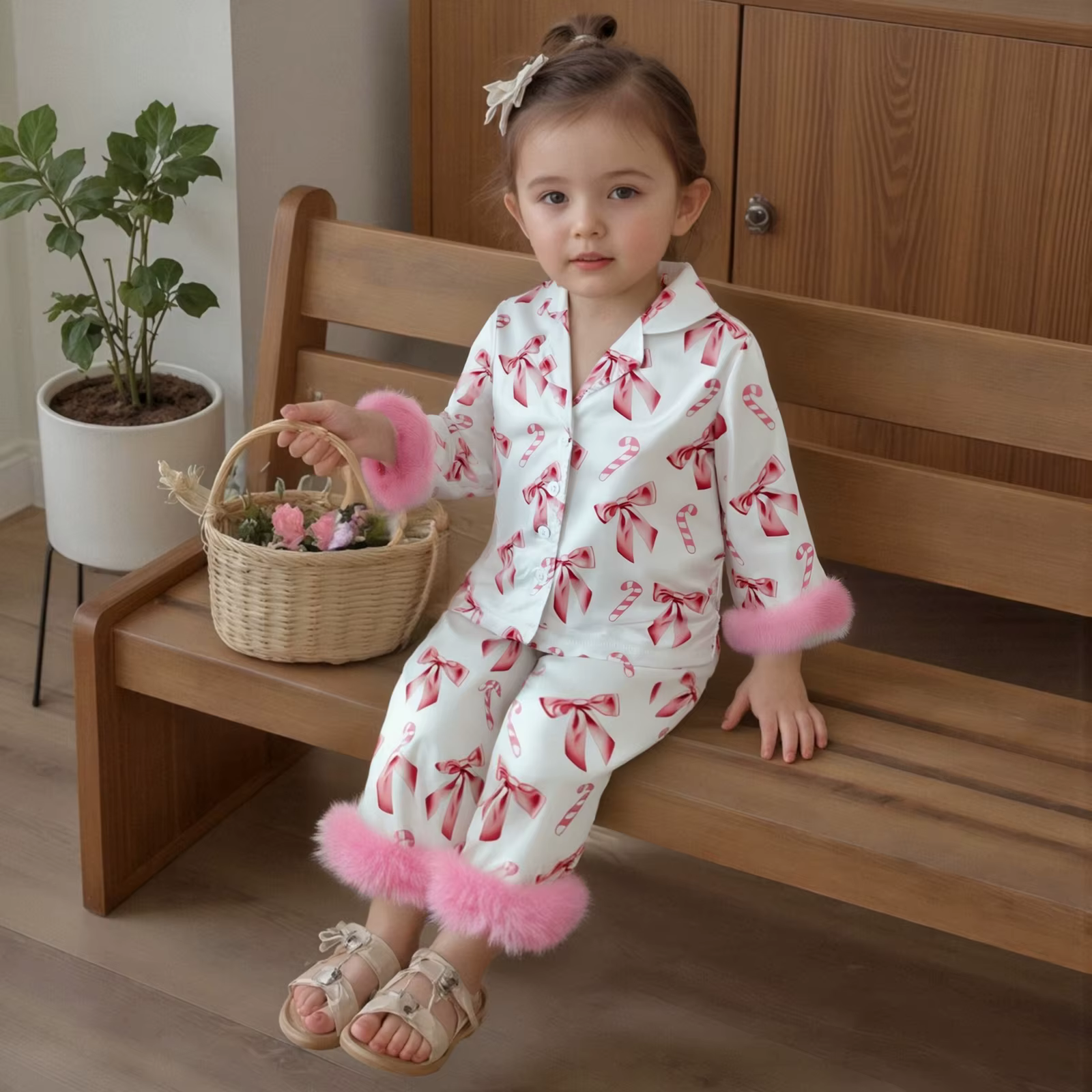 Ensemble pyjama de noël pour petites filles de 0 à 7 ans