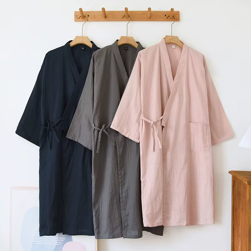 Peignoir en Gaze de Coton pour Homme et Femme