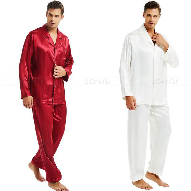 Ensemble pyjama en Satin de soie pour homme